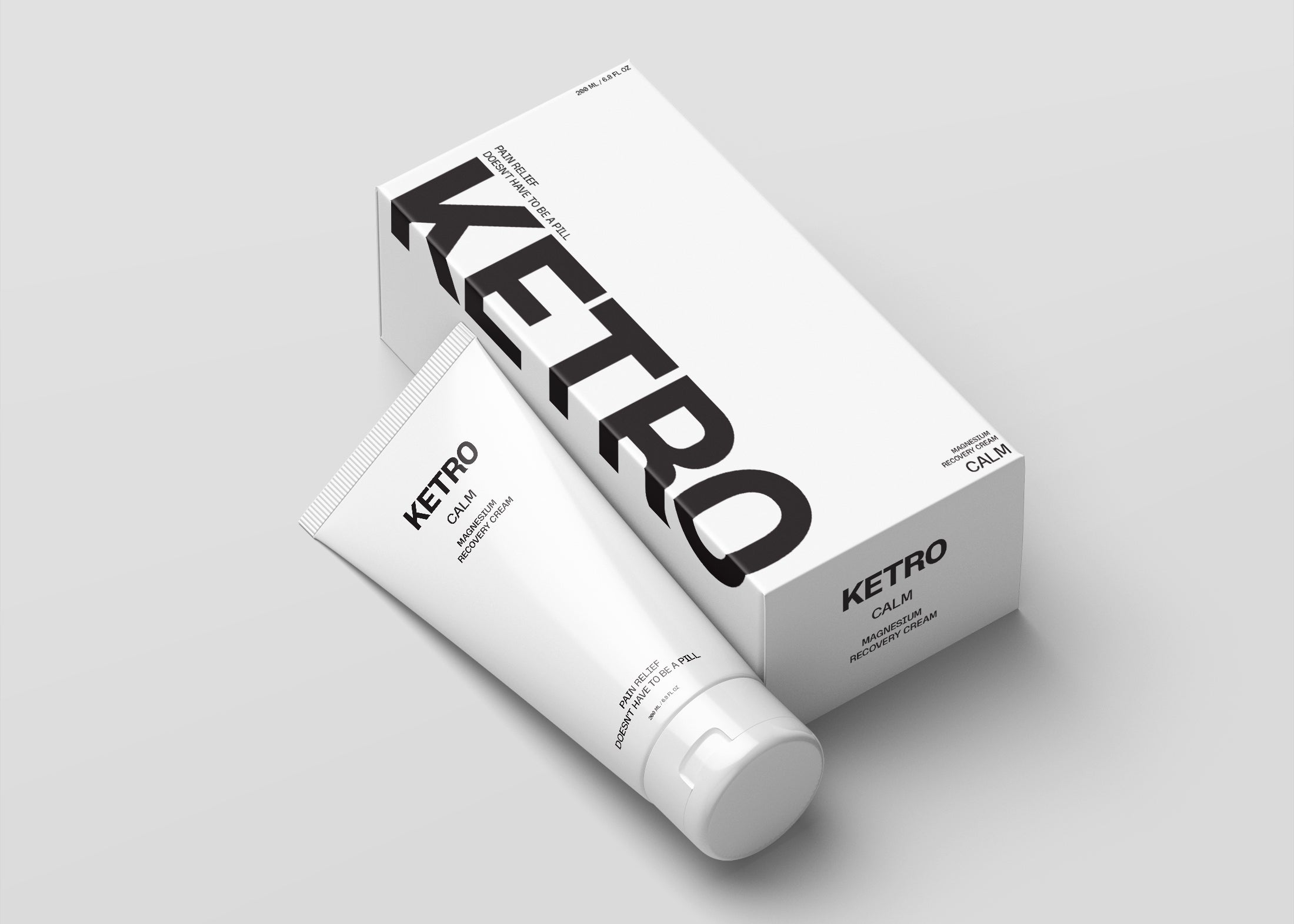Ketro skincare product packaging on a light gray background