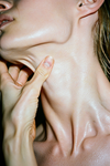 Hand on neck side — cervical tension